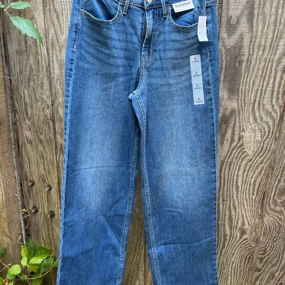 Old Navy Blue High-Rise Wow Wide Leg Jeans - Picture 4 of 7